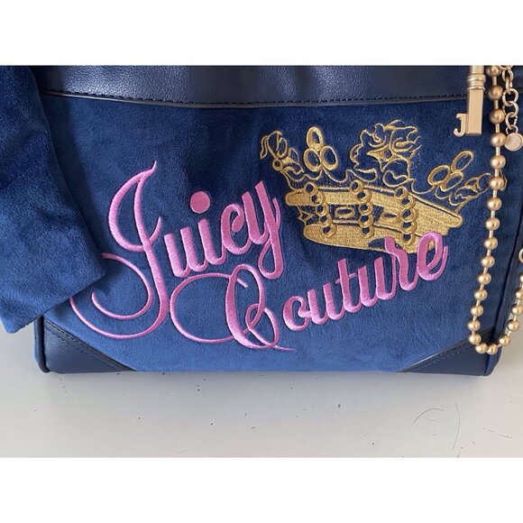 Juicy Couture The Key to Juicy Large Tote Handbag Regal Blue With Charm NEW - Picture 6 of 16